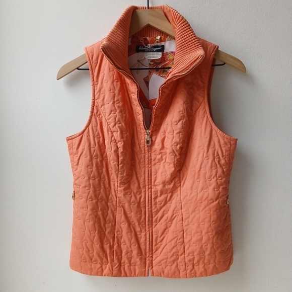 Salvatore Ferragamo Jackets & Blazers - Salvatore Ferragamo Quilted Vest Peach Orange Women's 6